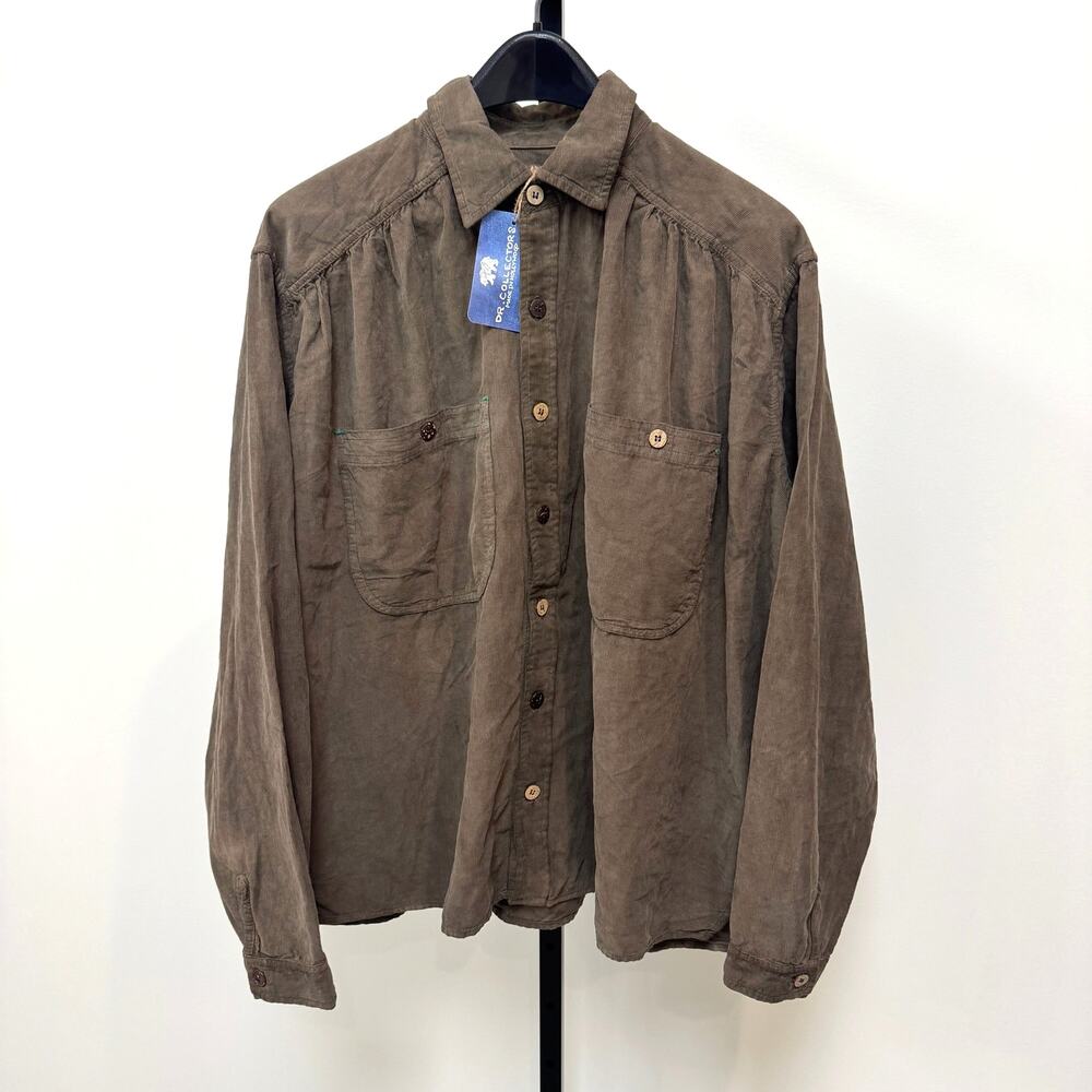 Dr. Collector's Picasso Grey Volcano Baby Corduroy Shirt L NEW Cotton Shacket